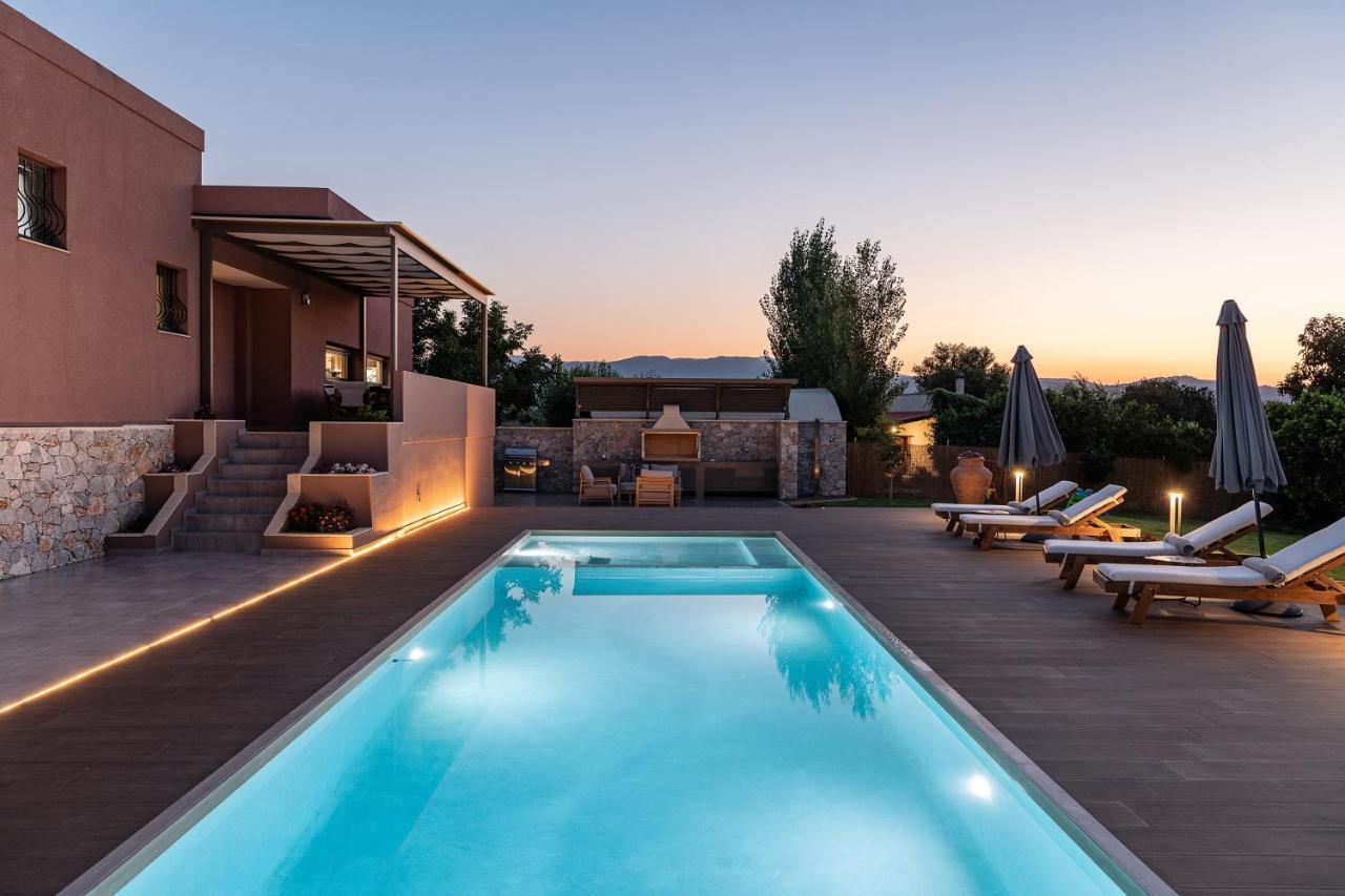 Villa Enny, 3 Bd With Private Heated Pool Agia  エクステリア 写真