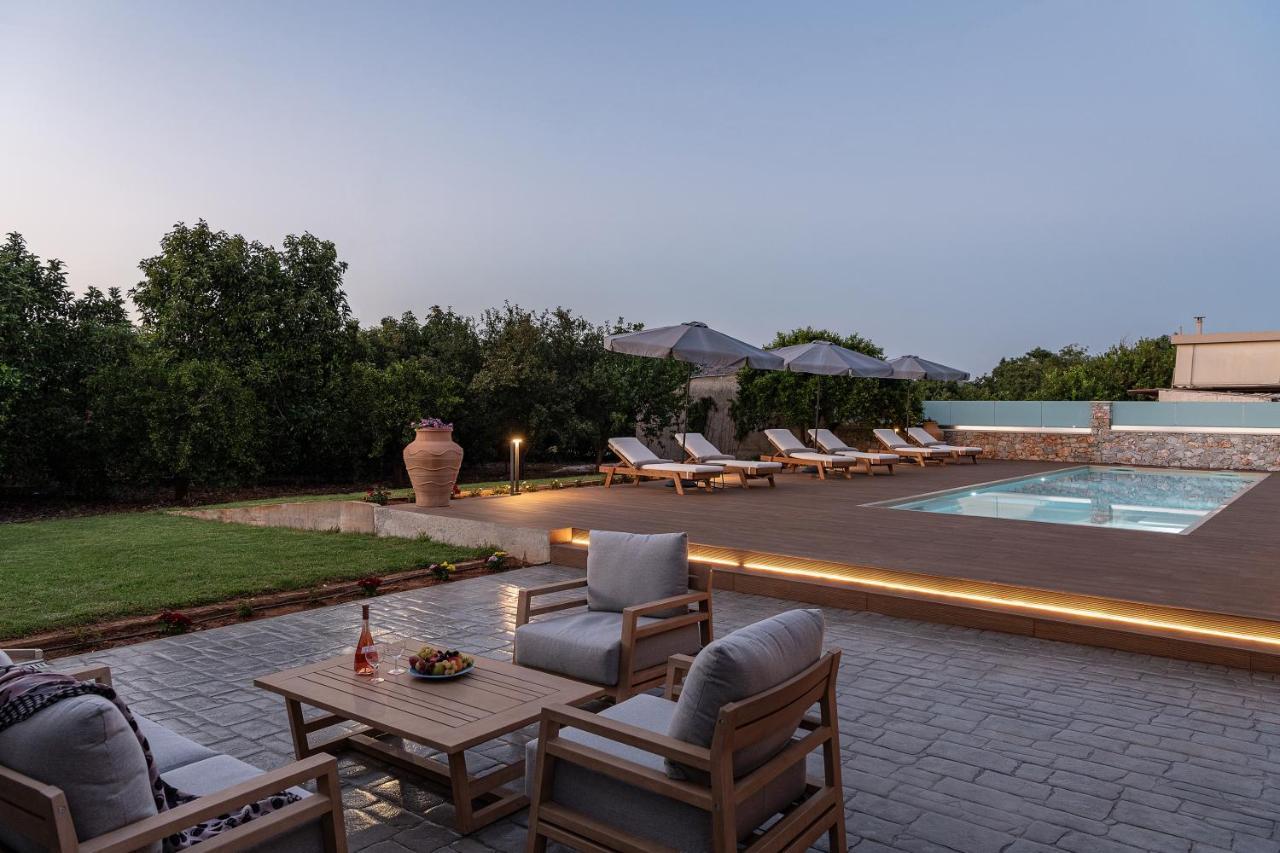 Villa Enny, 3 Bd With Private Heated Pool Agia  エクステリア 写真